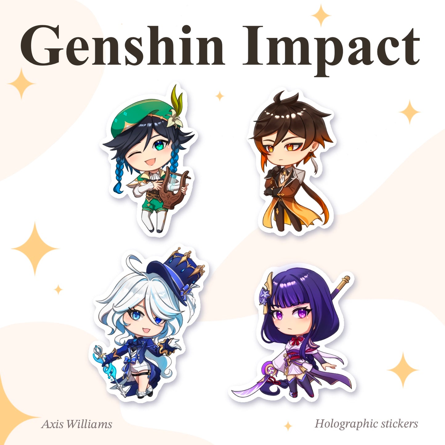 Archons - Genshin Impact | Holographic Stickers